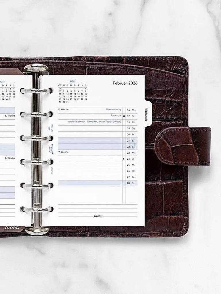 FILOFAX | Kalendereinlage Pocket 2026 Monat Deutsch | weiss