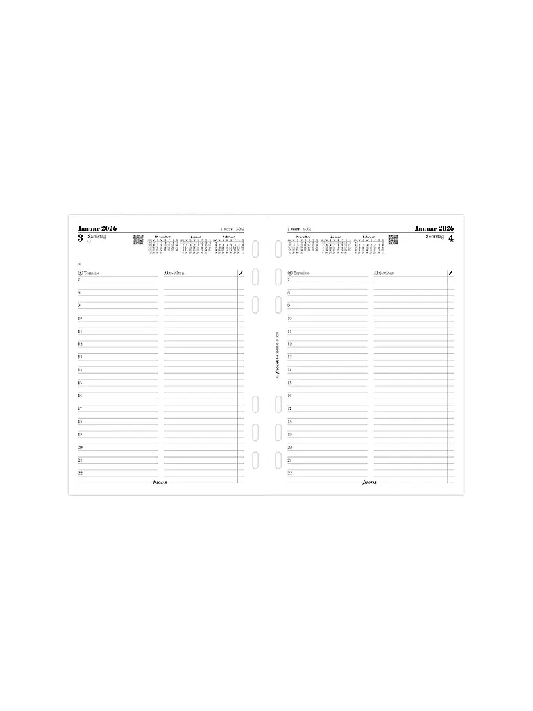 FILOFAX | Kalendereinlage Tag deutsch A5 Multifit 2026 | weiss