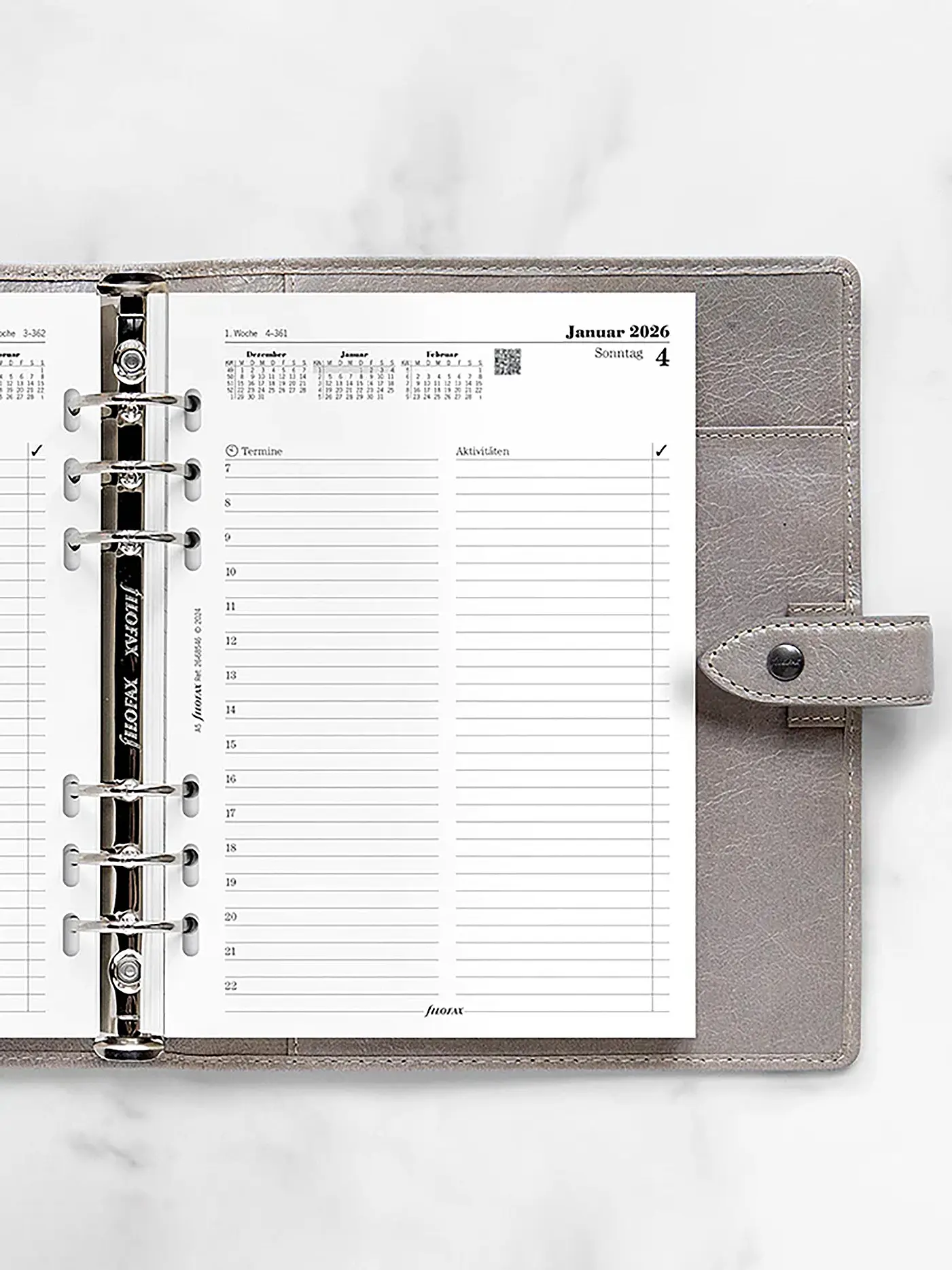 FILOFAX | Kalendereinlage Tag deutsch A5 Multifit 2026 | weiss