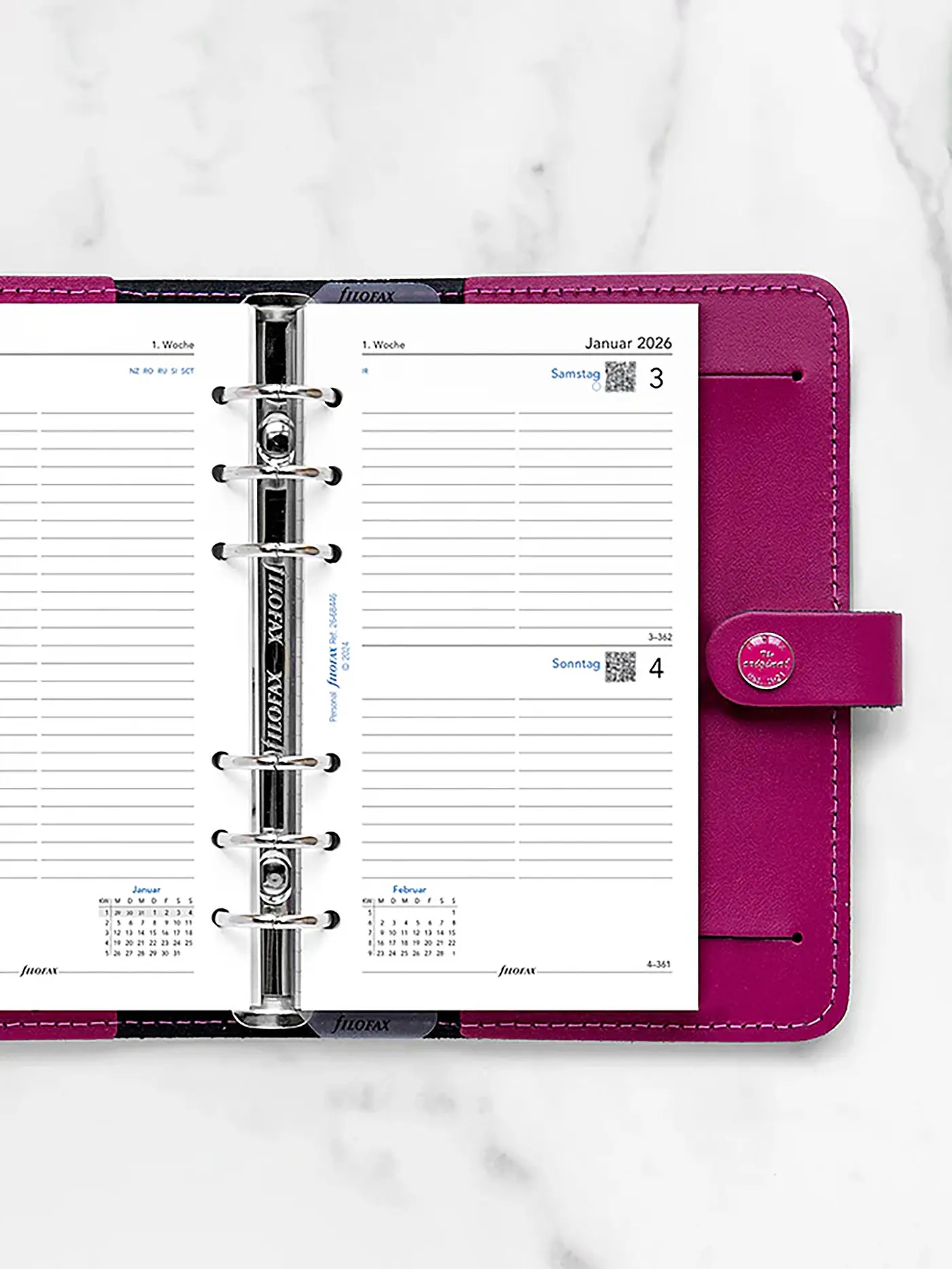 FILOFAX | Kalendereinlage Tag Deutsch Personal 2026 | weiss