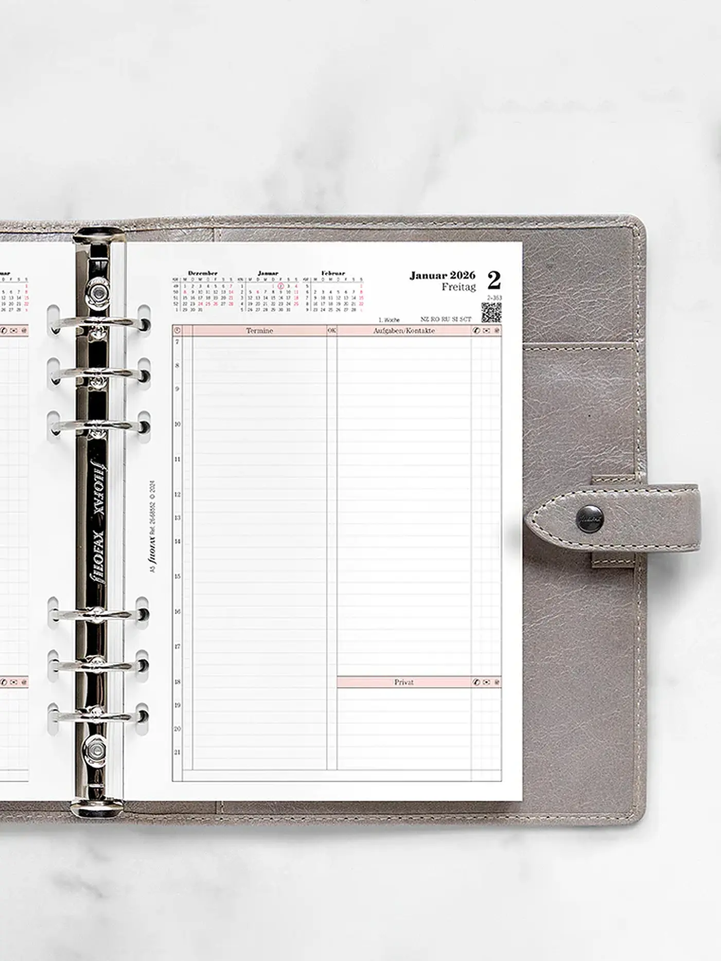 FILOFAX | Kalendereinlage Tag Professional deutsch A5 2026 | weiss