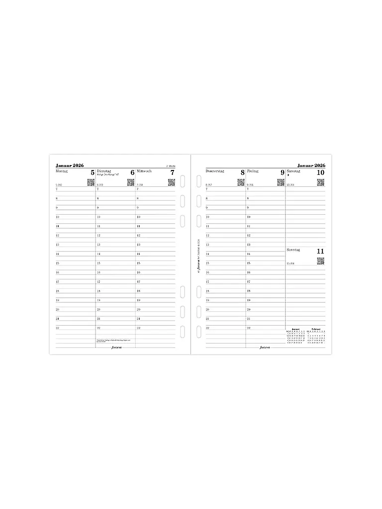 FILOFAX | Kalendereinlage Woche deutsch A5 Multifit 2026 | weiss