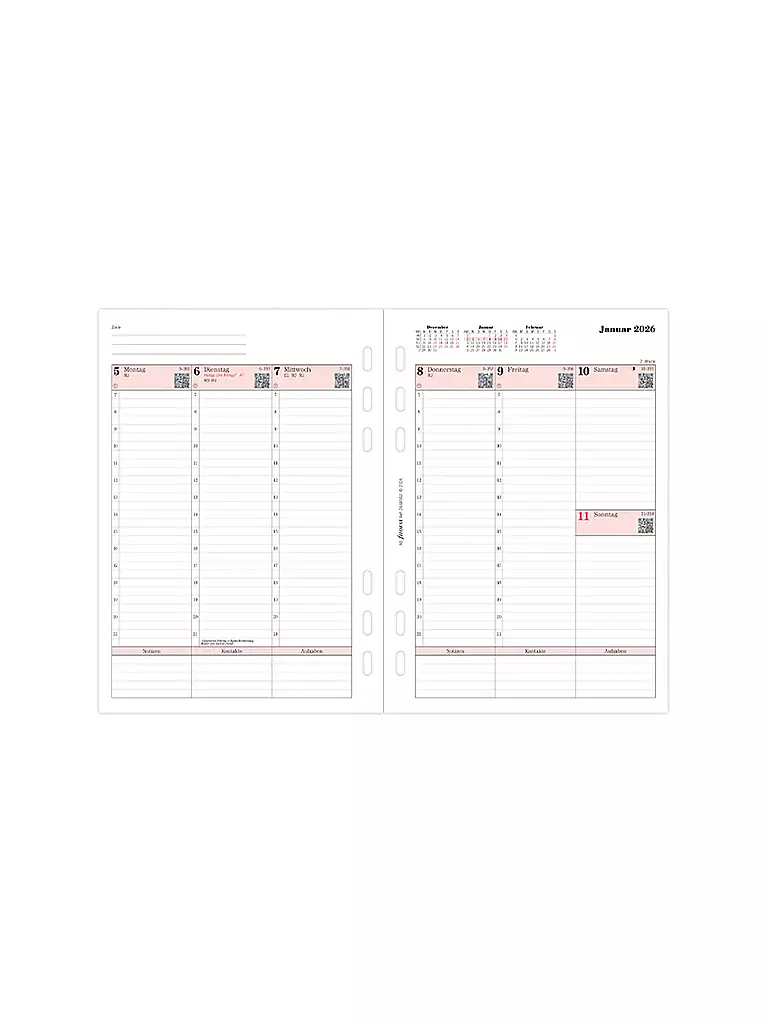FILOFAX | Kalendereinlage Woche Professional deutsch A5 2026 | weiss
