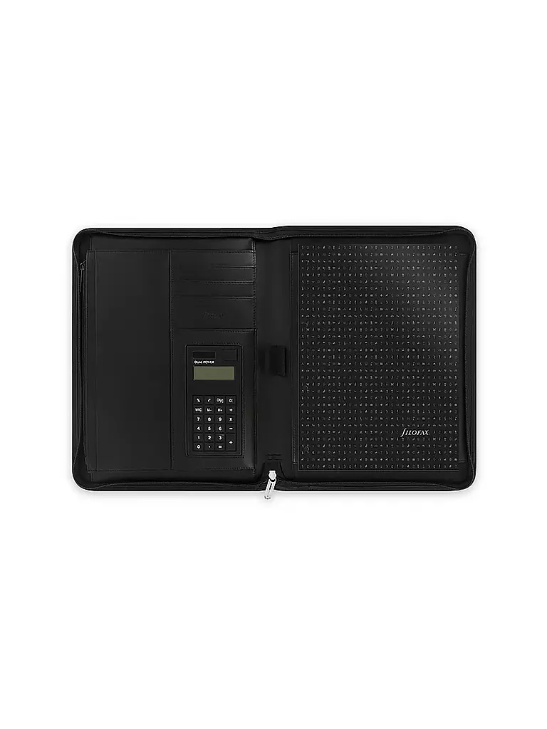 FILOFAX | Metropol Zipped Folio mit Taschenrechner Black | schwarz