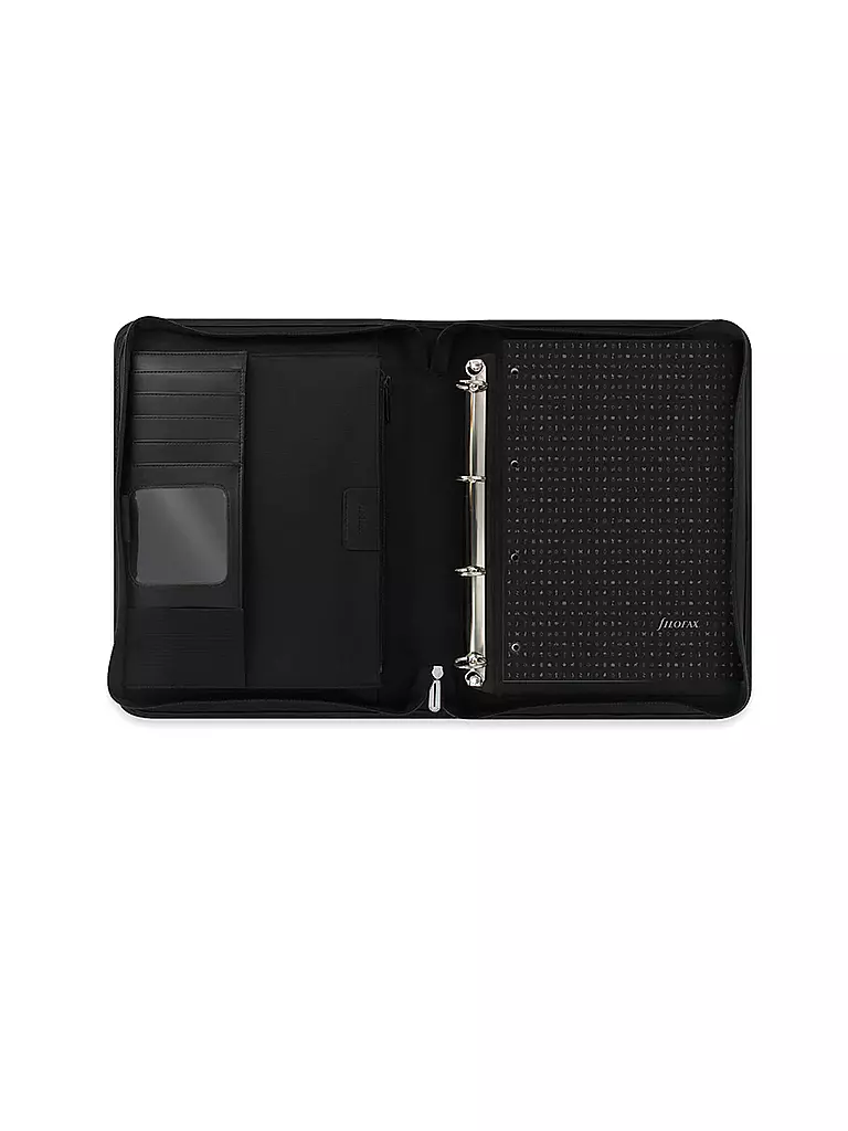 FILOFAX | Mikrofaser-Folio mit Reißverschluss und Griff | schwarz