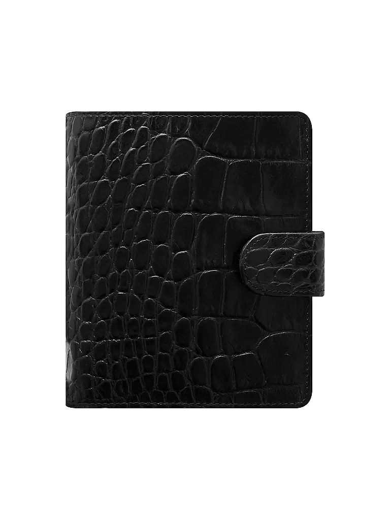 FILOFAX | Pocket Organiser Classic Croc Ebony | Schwarz