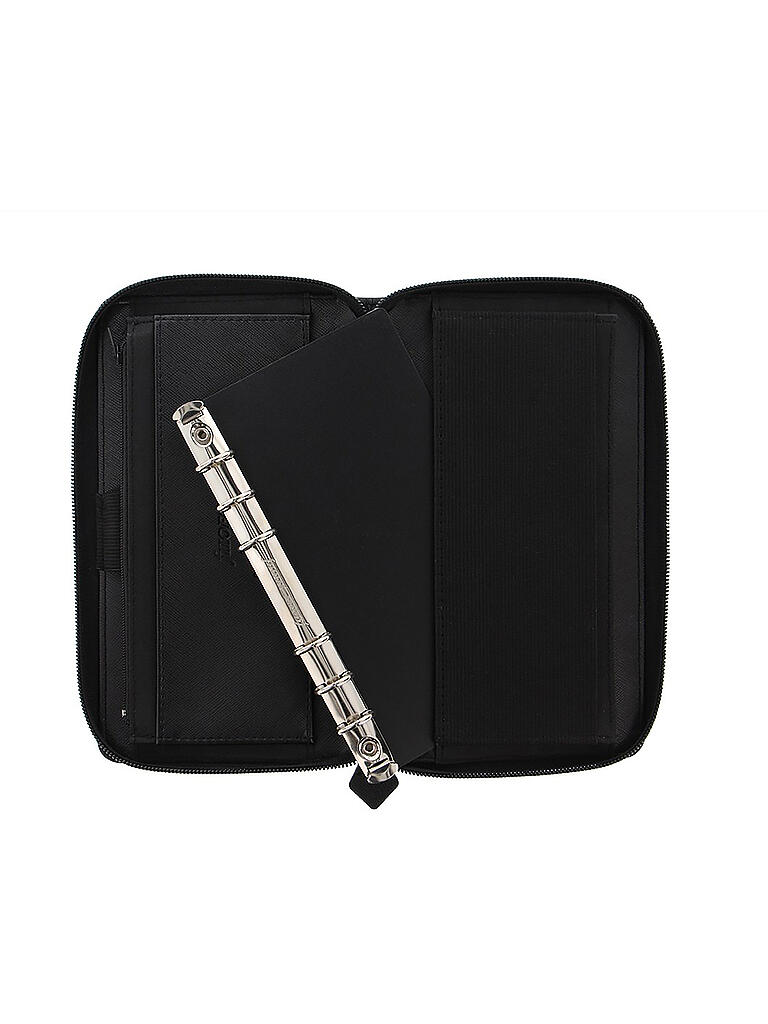 FILOFAX Saffiano Zip Personal Compact Organiser Black 2021 transparent