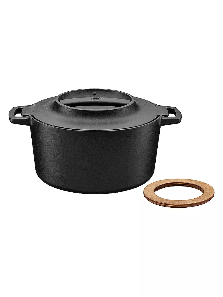 FISKARS | Gusseisen-Kasserolle NORDEN 4L Schwarz/Birke | schwarz