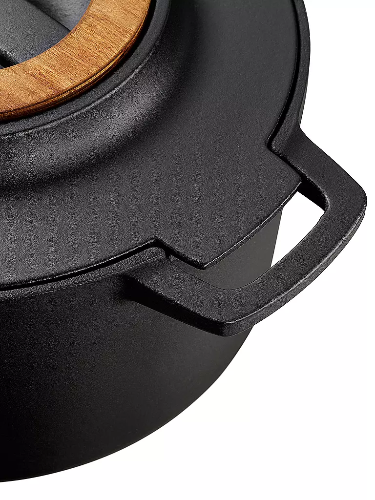 FISKARS | Gusseisen-Kasserolle NORDEN 4L Schwarz/Birke | schwarz