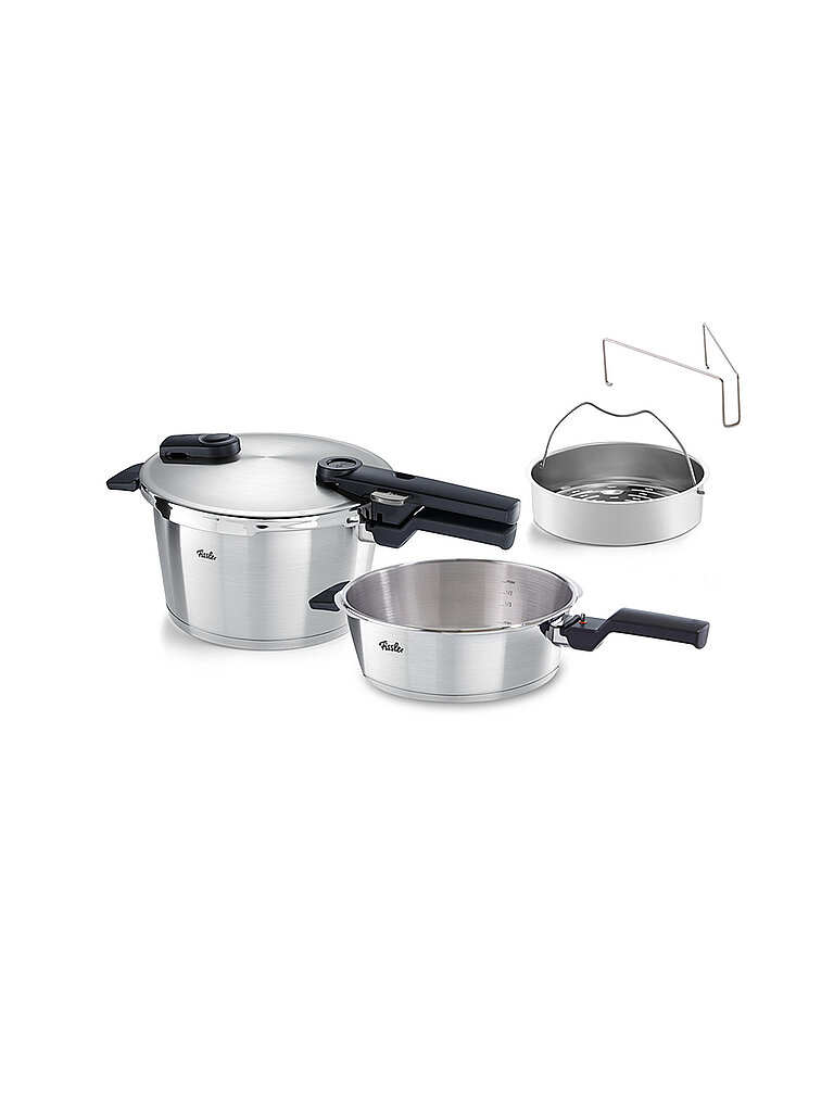 FISSLER Schnellkochtopf Set 2-tlg VITAQUICK 4,5l+2,5l Eedelstahl  silber
