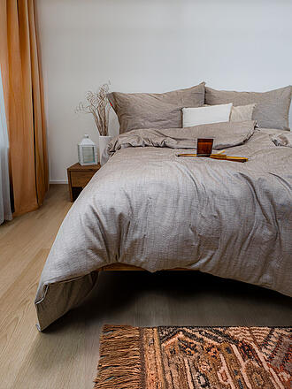 FLEURESSE | Satin Bettwäsche 70x90cm/140x200cm MODERN LIFE B Sand