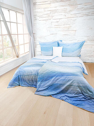 FLEURESSE | Satin Bettwäsche SANTORINI 70x90cm / 140x200cm Seaside Blue