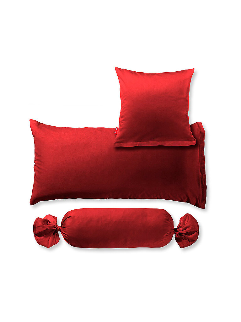 FLEURESSE Satin Kissenbezug Royal Uni 2x 40x40cm Dunkelrot dunkelrot