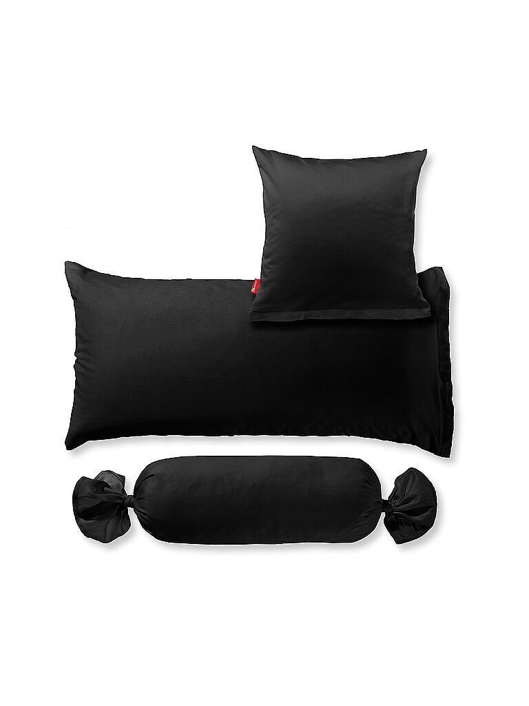 FLEURESSE Satin Kissenbezug Royal Uni 2x 40x40cm Schwarz schwarz