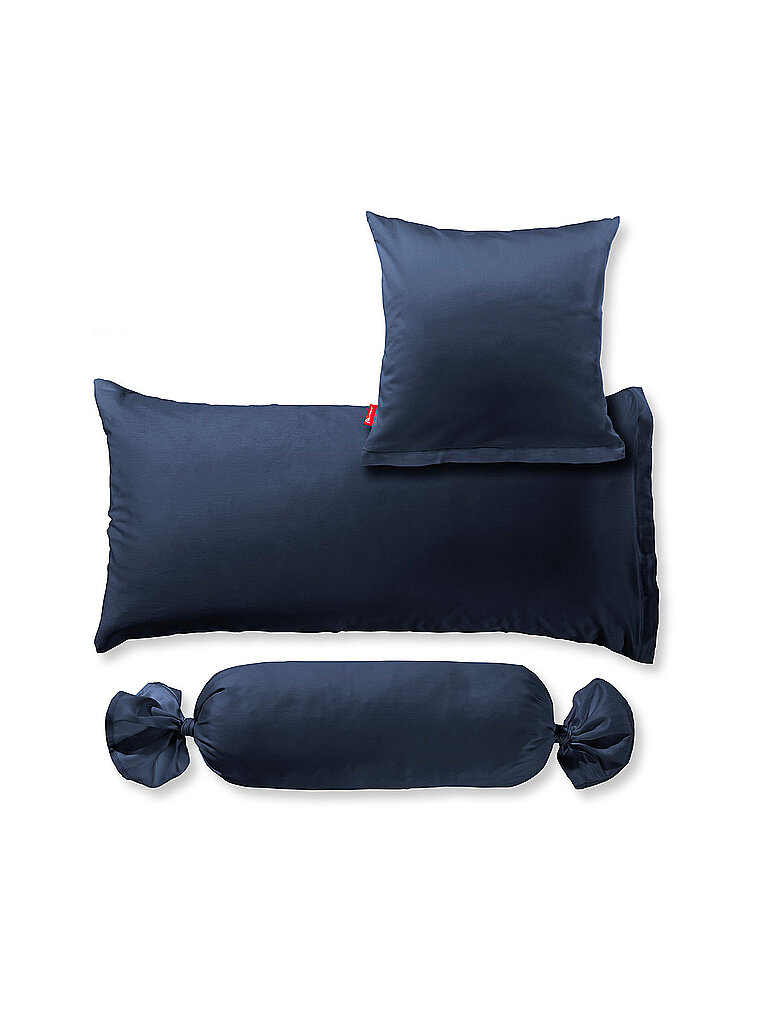 FLEURESSE Satin Kissenbezug Royal Uni 2x 40x60cm Nachtblau dunkelblau