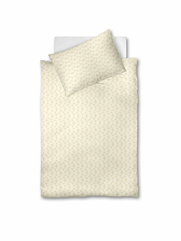 FLEURESSE Linge de lit en damas Opal 70x90cm / 140x200cm (Crème) crème