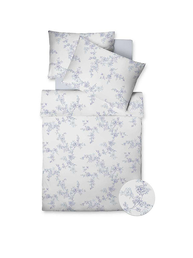 FLEURESSE Bettwäsche Dream Deluxe 70x90cm/140x200cm Weiss/Blau blau