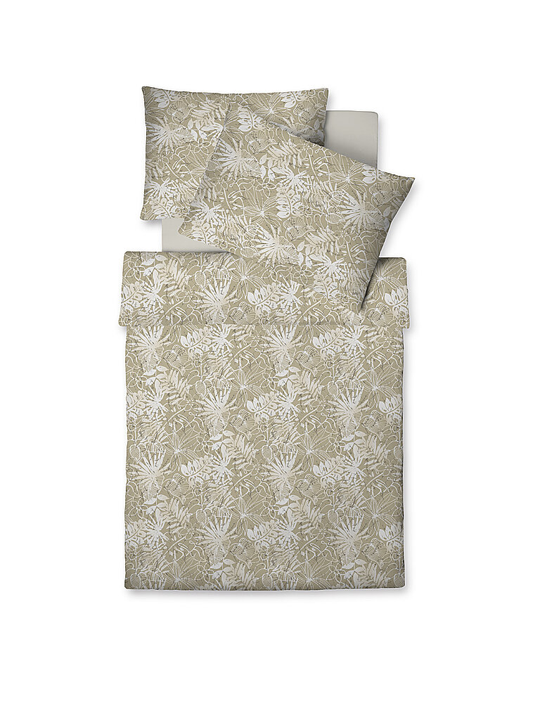 FLEURESSE Satin Bettwäsche Vegan 70x90cm/140x200cm Taupe braun