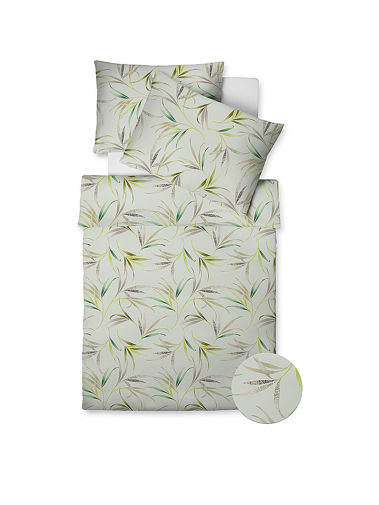 FLEURESSE Satin Bettwäsche Vegan 70x90cm/140x200cm Sommergrün grün