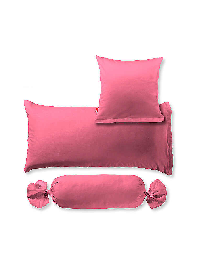 FLEURESSE Satin Kissenbezug Royal Uni 2er 40x40cm Koralle pink