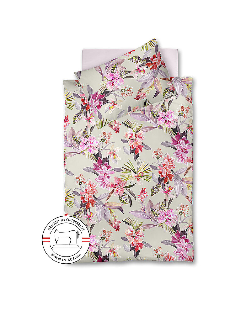 FLEURESSE Satin Bettwäsche Bed Art 70x90cm / 140x220cm Hibiscus rosa