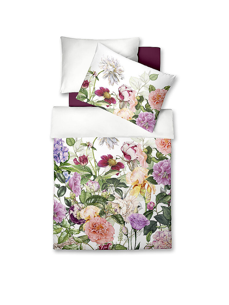 FLEURESSE Satin Bettwäsche Flower Art 70x90cm / 140x200cm Multicolor bunt