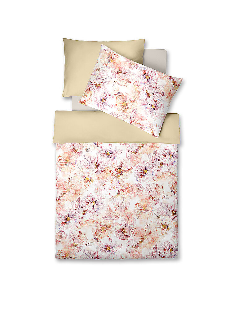 FLEURESSE Satin Bettwäsche 70x90cm/140x200cm BED ART Coralle  koralle