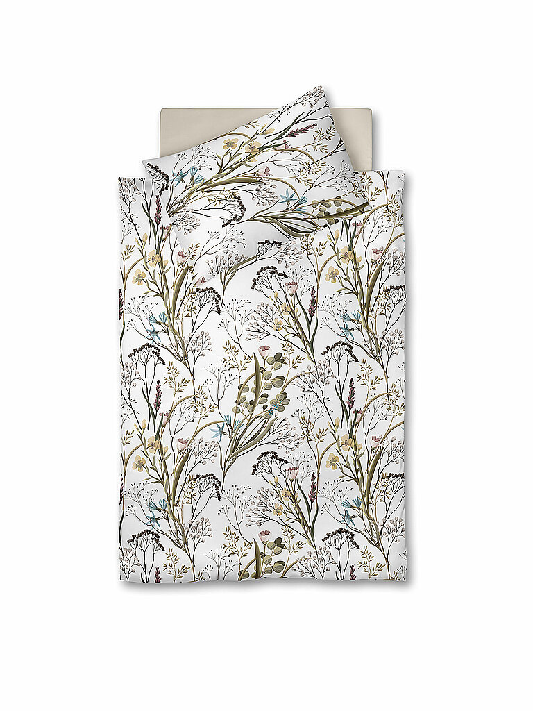 FLEURESSE Flanell Bettwäsche VELVET 70x90cm/140x200cm Kl Blümchen weiss – FLEURESSE