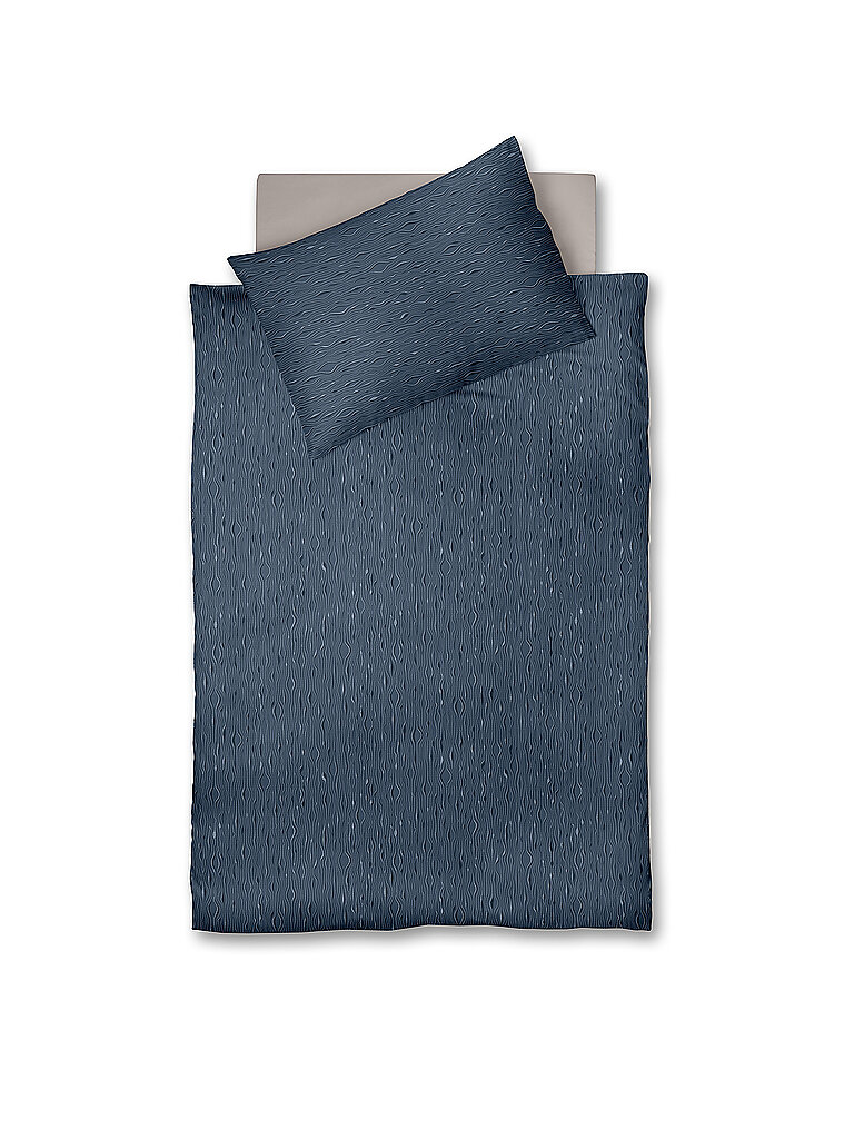 FLEURESSE Satin Bettwäsche MODERN LIFE B 70x90cm/140x200cm  blau – FLEURESSE