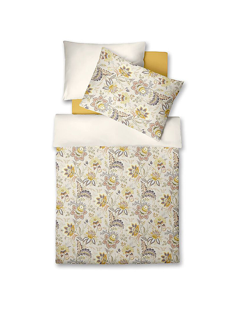 FLEURESSE Satin Bettwäsche MIAMI 70x90cm/140x220cm Vanilla gelb – FLEURESSE