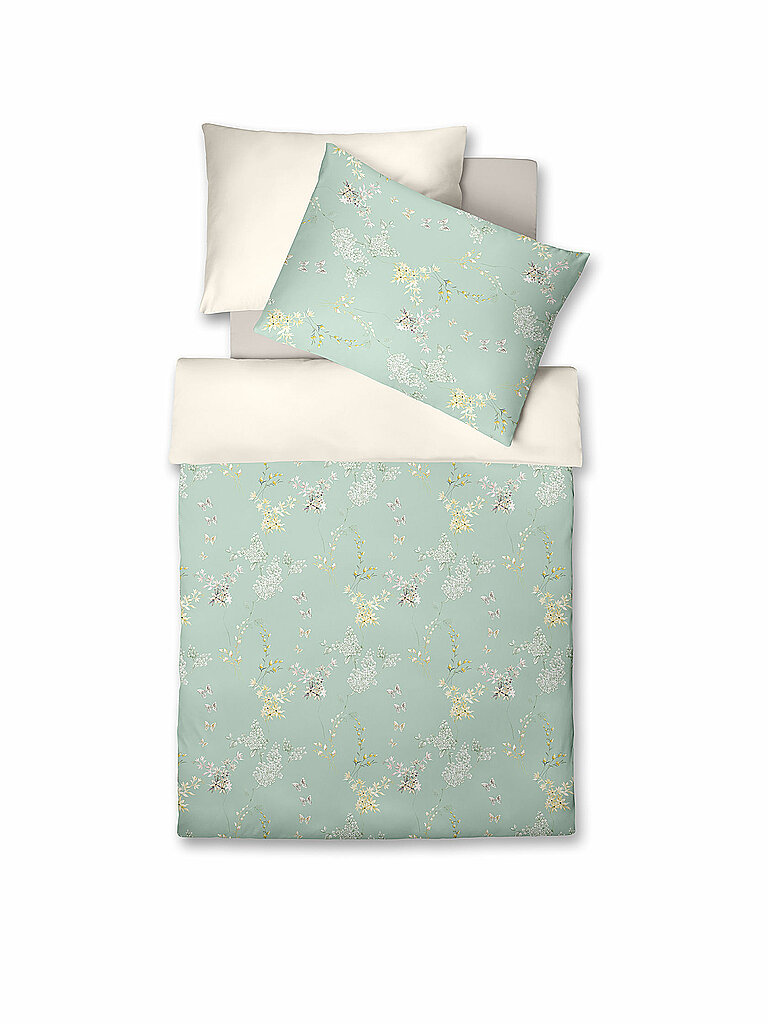 FLEURESSE Satin Bettwäsche BED ART 70x90cm/140x200cm Honeydew mint – FLEURESSE