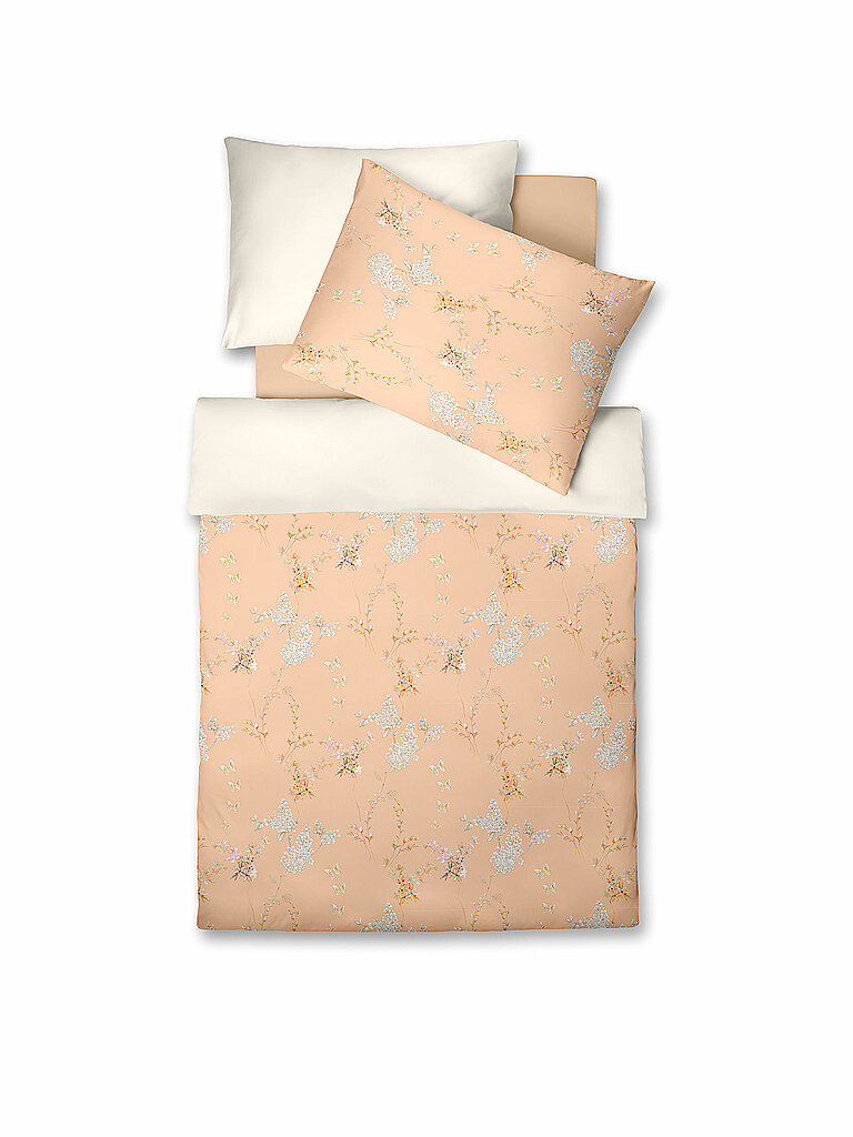 FLEURESSE Satin Bettwäsche BED ART 70x90cm/140x200cm Peach orange – FLEURESSE