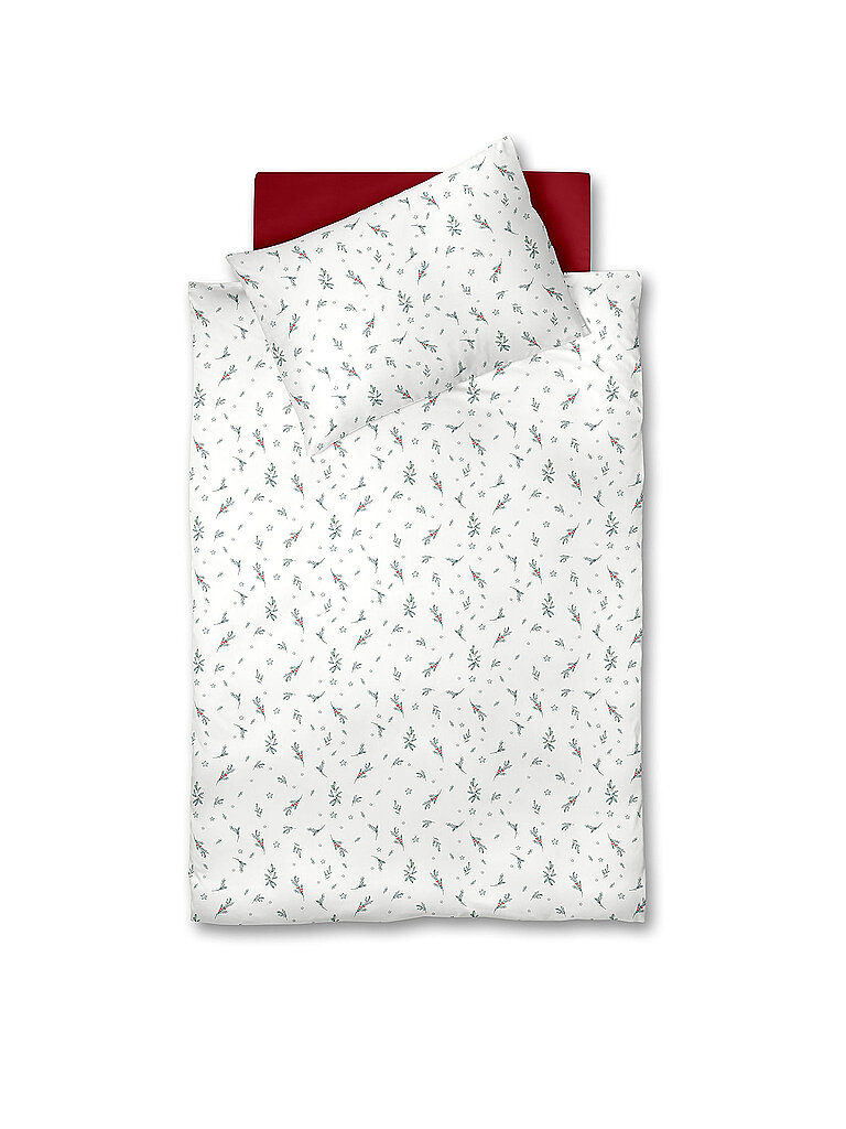 FLEURESSE Flanell Bettwäsche 70x90cm/140x200cm ASPEN Snow White creme
