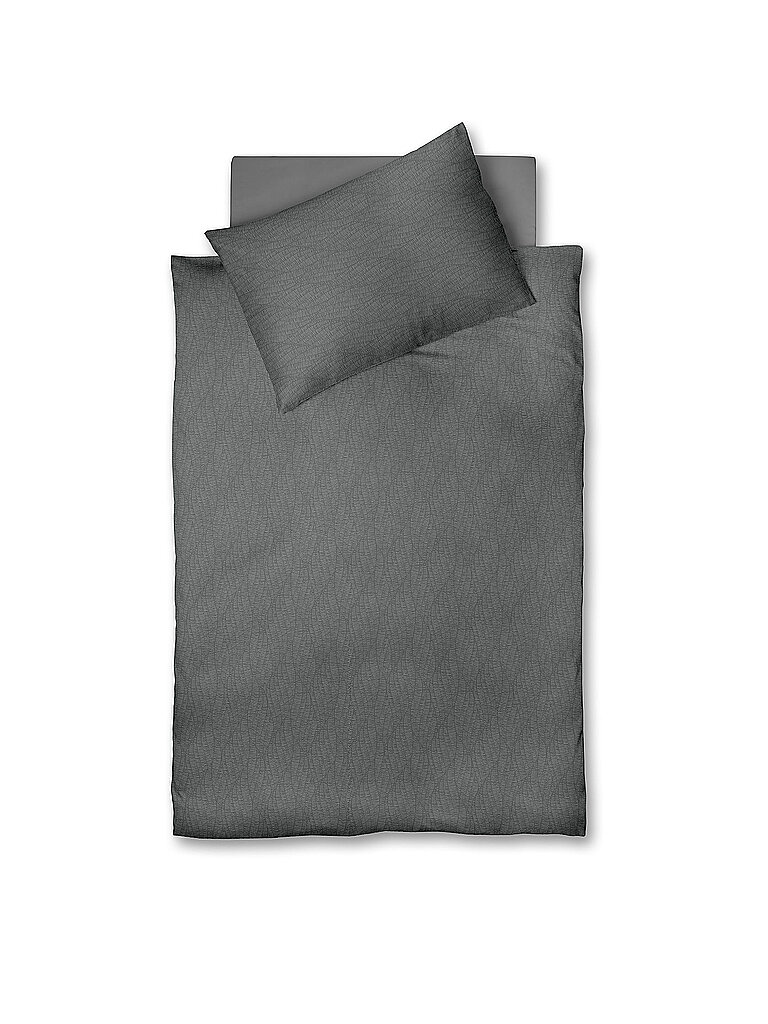 FLEURESSE Satin Bettwäsche 70x90cm/140x200cm MODERN LIFE B Stone grau