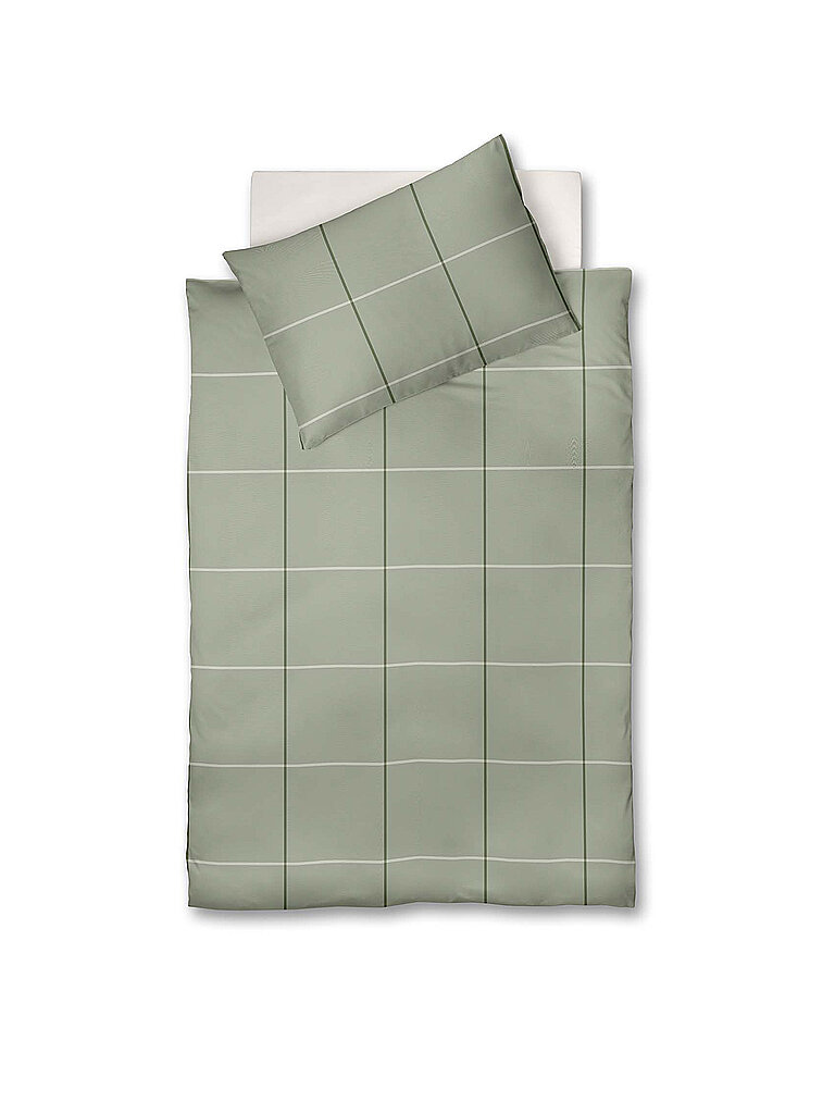 FLEURESSE Flanell Bettwäsche LECH 70x90cm / 140x200cm Sage hellgrün – FLEURESSE