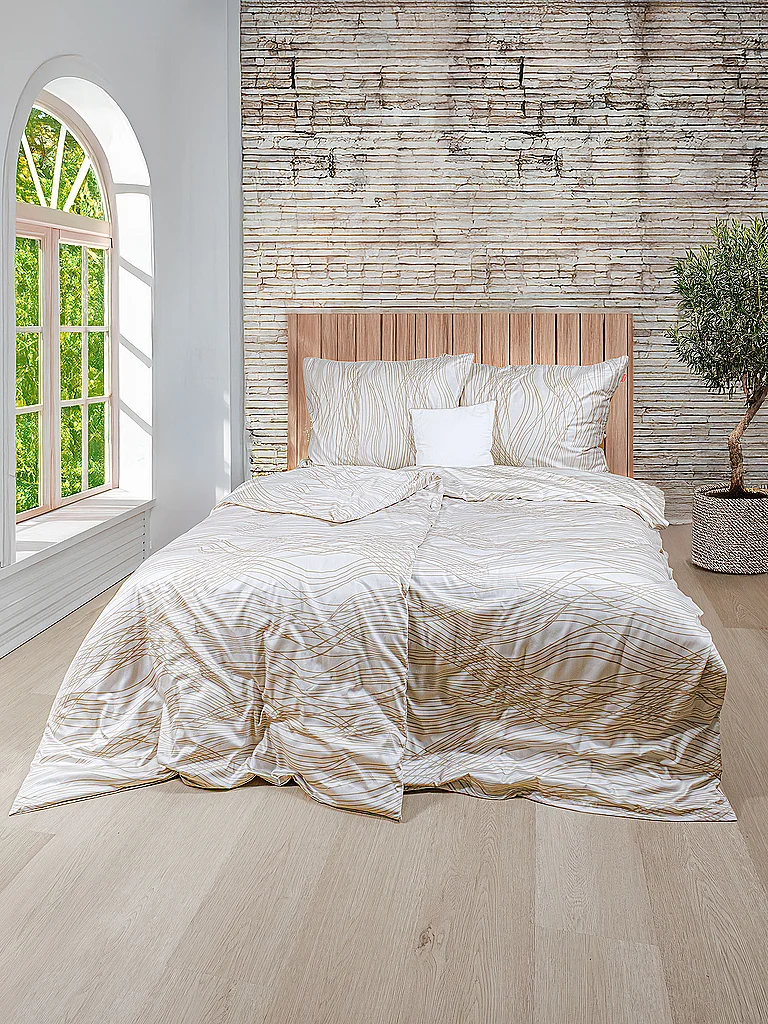 FLEURESSE Satin Bettwäsche MODERN LIFE 70x90cm / 140x220cm Sandstone crème