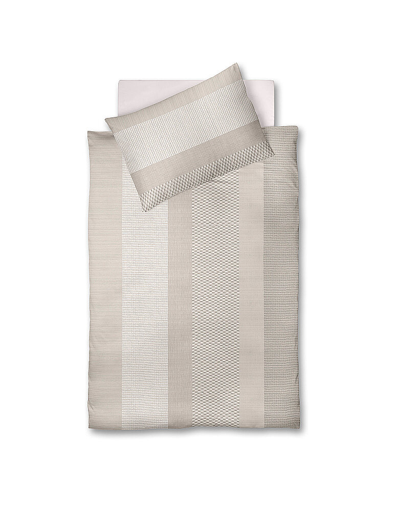 FLEURESSE Linge de lit en satin MODERN CLASSIC 70x90cm / 140x220cm Grès crème
