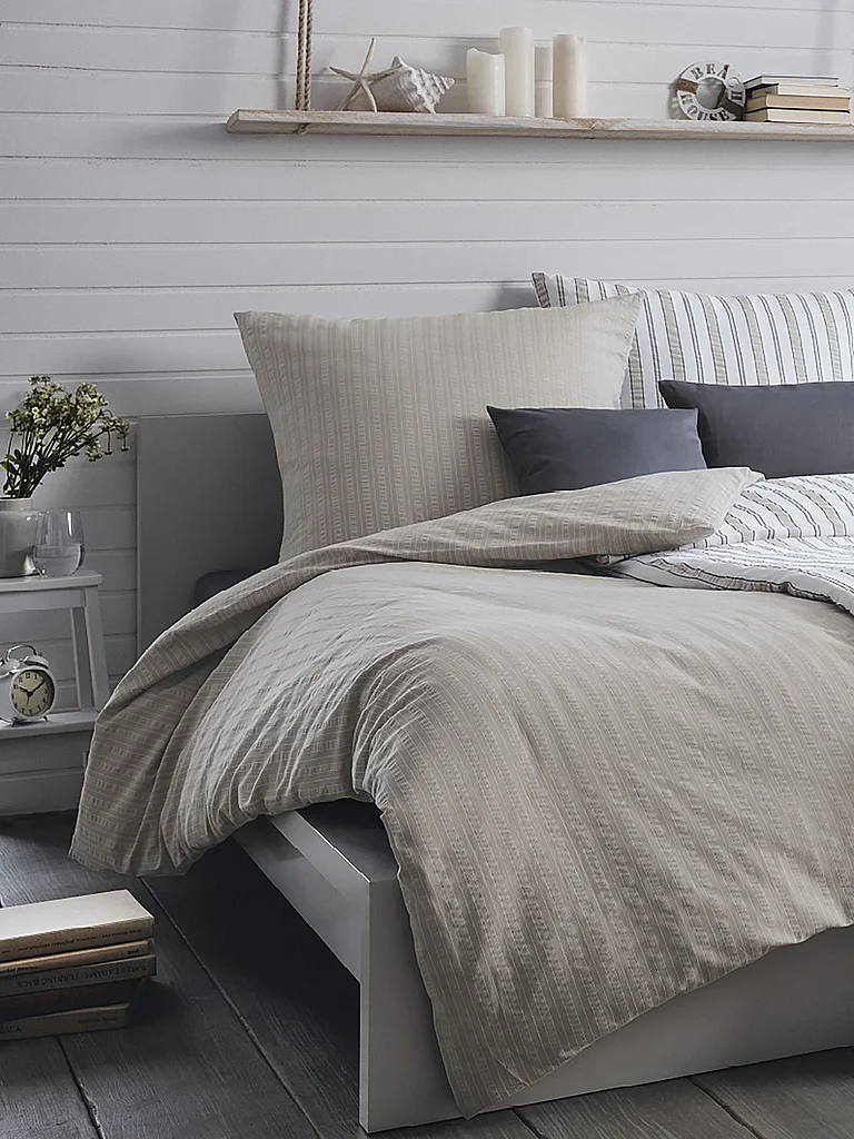 FLEURESSE Ropa de cama Seersucker RIO 70x90cm / 140x200cm Crema beige