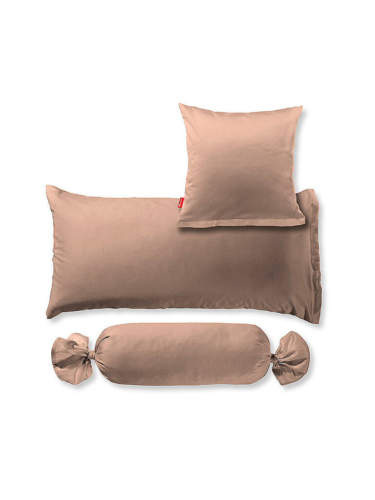 FLEURESSE Satin Kissenbezug ROYAL UNI 2er 40x40cm Hellbraun hellbraun