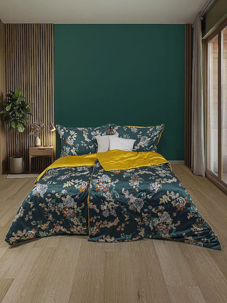 FLEURESSE Ropa de cama de satén BED COUTURE 70x90cm / 140x200cm Forest Roast verde oscuro