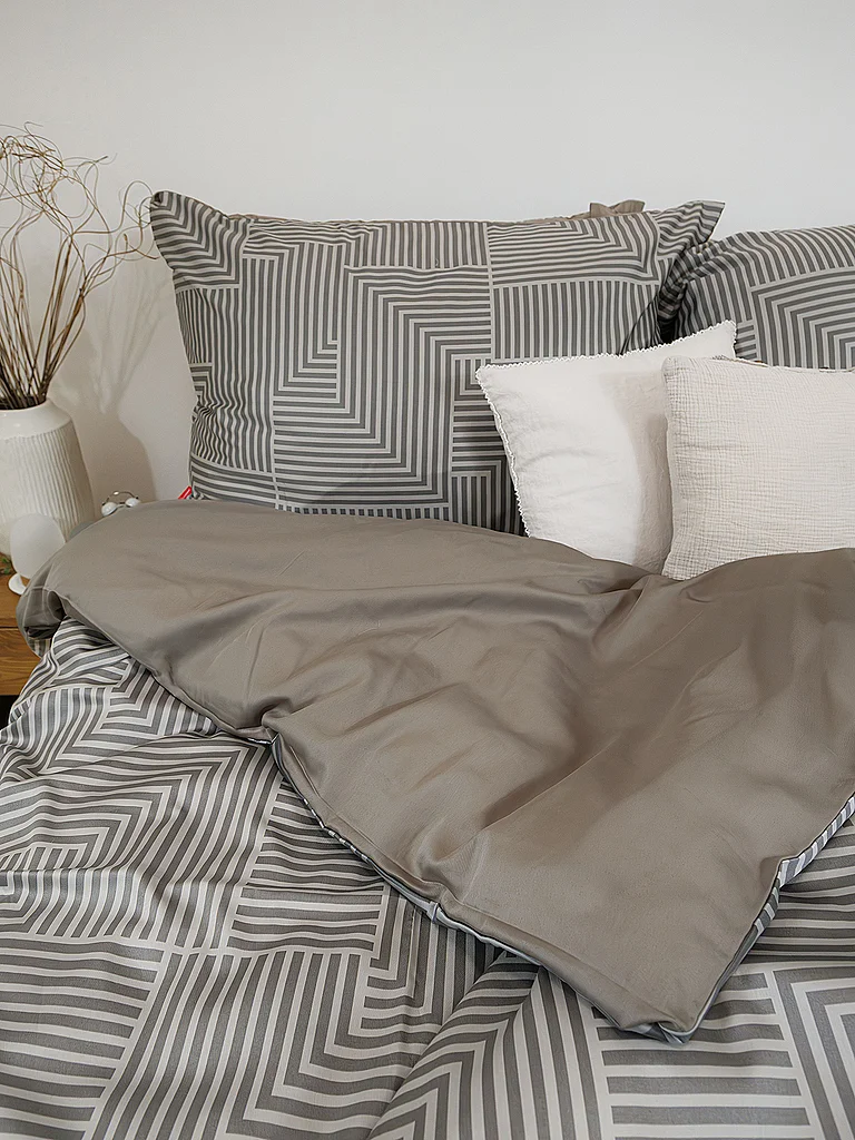 FLEURESSE Ropa de cama de satén MODERN CLASSIC B 70x90cm / 140x200cm Urban camel