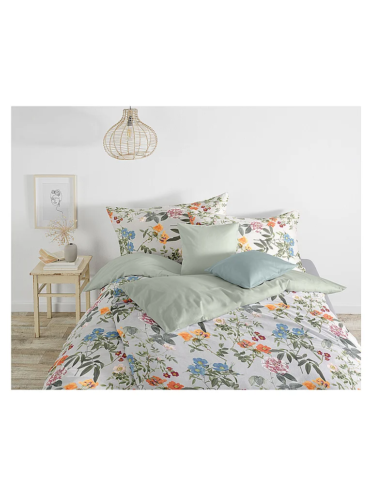 FLEURESSE Ropa de cama de jersey Ropa de cama de jersey DIAMOND 140/200CM Gris Polvoriento verde