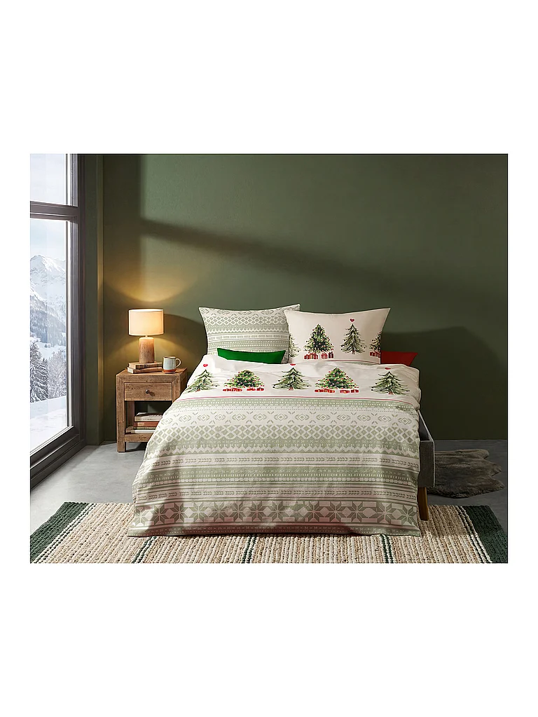 FLEURESSE Parure de lit en flanelle 70x90cm/140x200cm ASPEN Pine multicolore