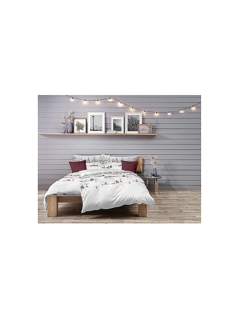 FLEURESSE Parure de lit en flanelle 70x90cm/140x200cm ASPEN White multicolore