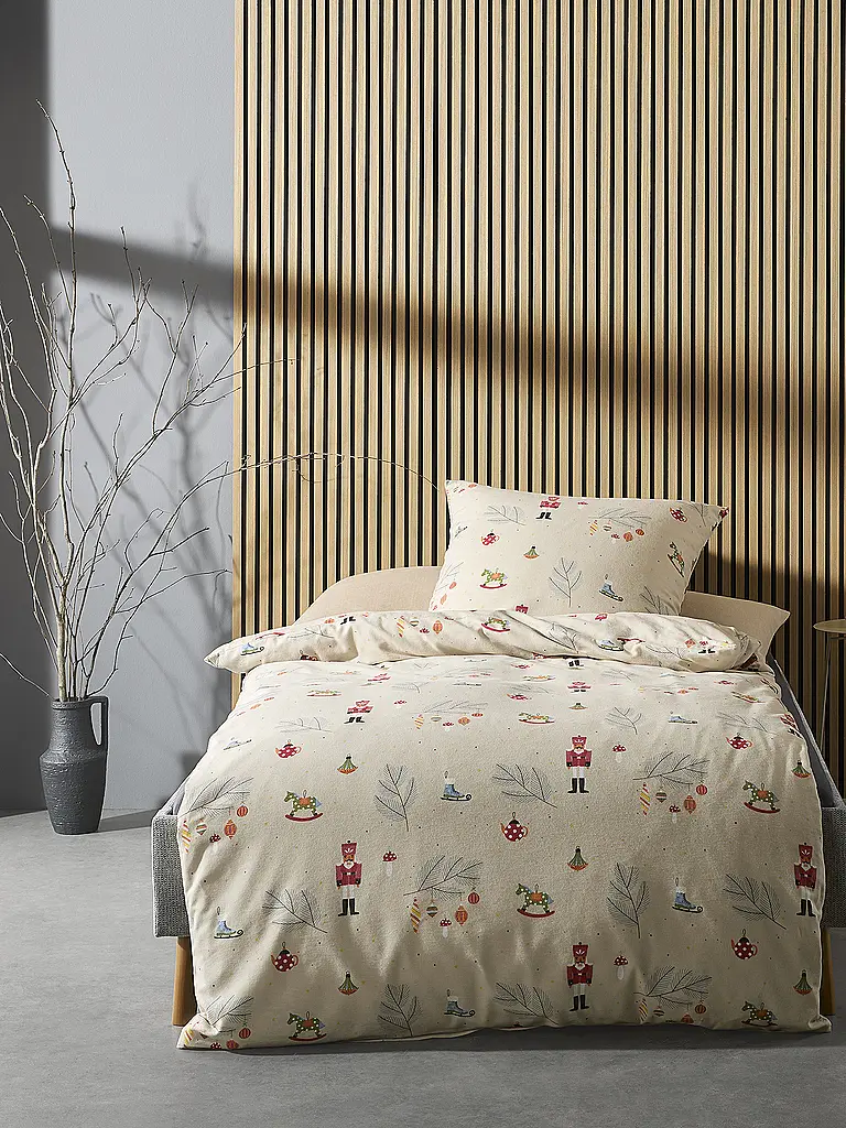 FLEURESSE | Flanell Bettwäsche 70x90cm/140x200cm ASPEN Sand | beige
