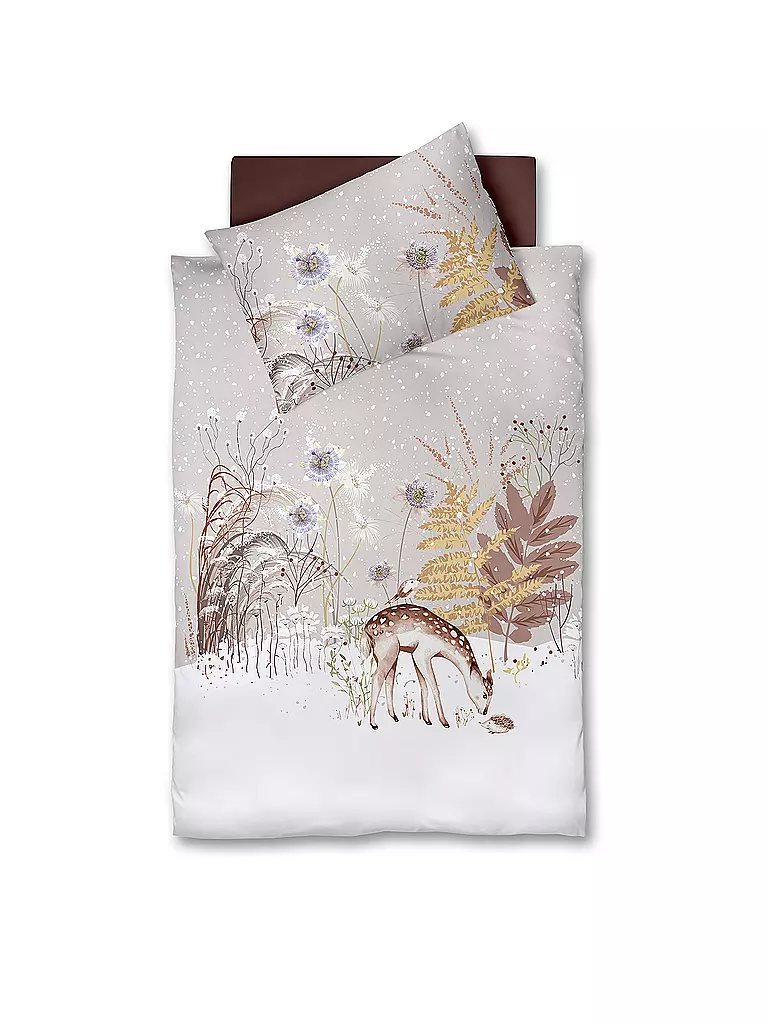 FLEURESSE | Flanell Bettwäsche ASPEN 70x90cm/140x200cm Camel | beige