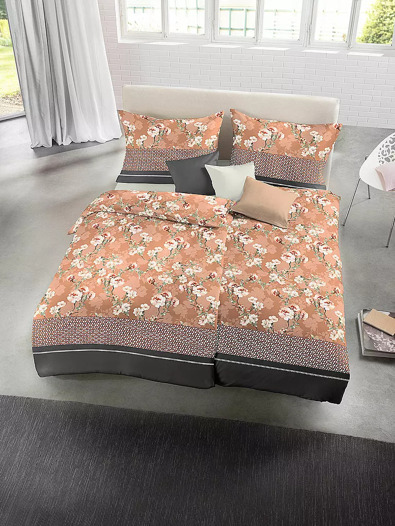 FLEURESSE | Flanell Bettwäsche Davos 70x90cm/140x200cm Apricot | kupfer
