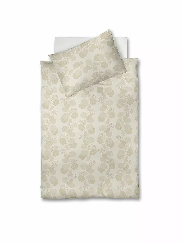 FLEURESSE | Flanell Bettwäsche Lech 70x90cm/140x200cm Mandel/Blätter | beige