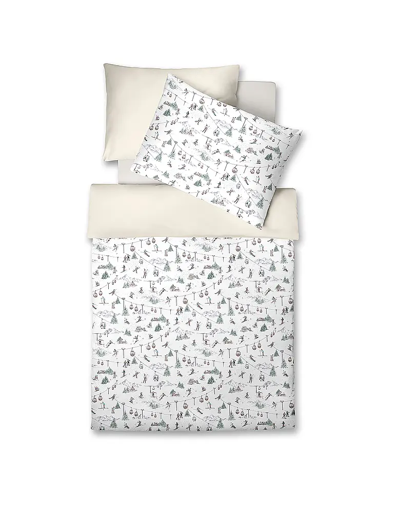 FLEURESSE | Jersey Bettwäsche 70x90cm/140x200cm DIAMOND Snow White | creme