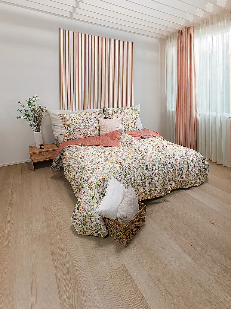FLEURESSE | Satin Bettwäsche 2x 70x90cm/200x200cm MODERN GARDEN B Misty Rose | beere